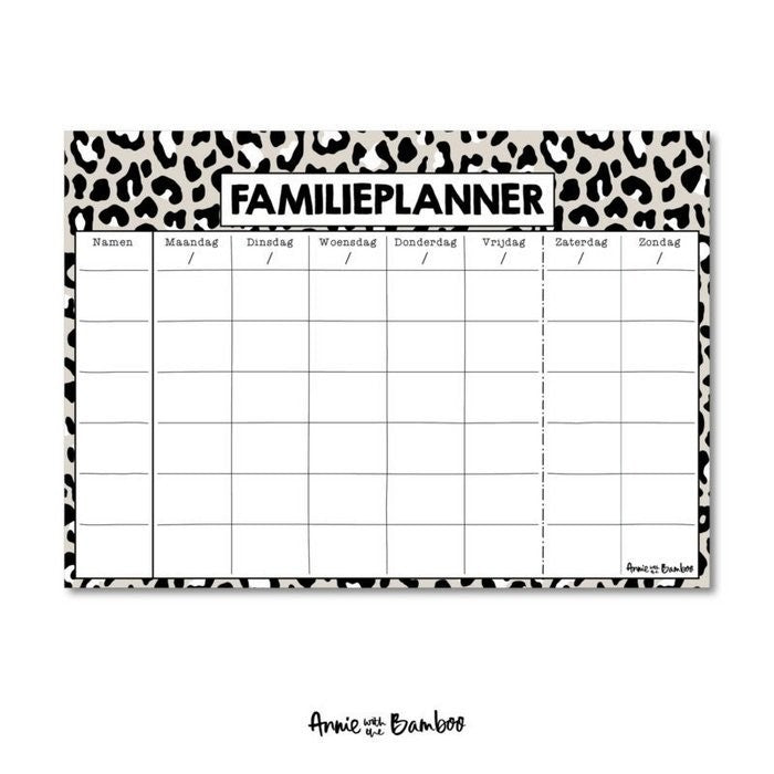 Familienplaner Leopard |Annie mit dem Bambus